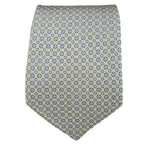 HERMÈS 7705 OA RARE Yellow Geometric Polka Dot Silk Tie FRANCE 58”/ 3.5" EC